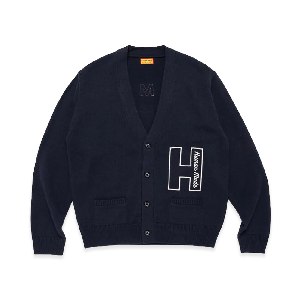 HUMAN MADE College Knit Cardigan "Navy"