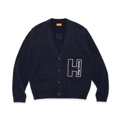 HUMAN MADE College Knit Cardigan "Navy"
