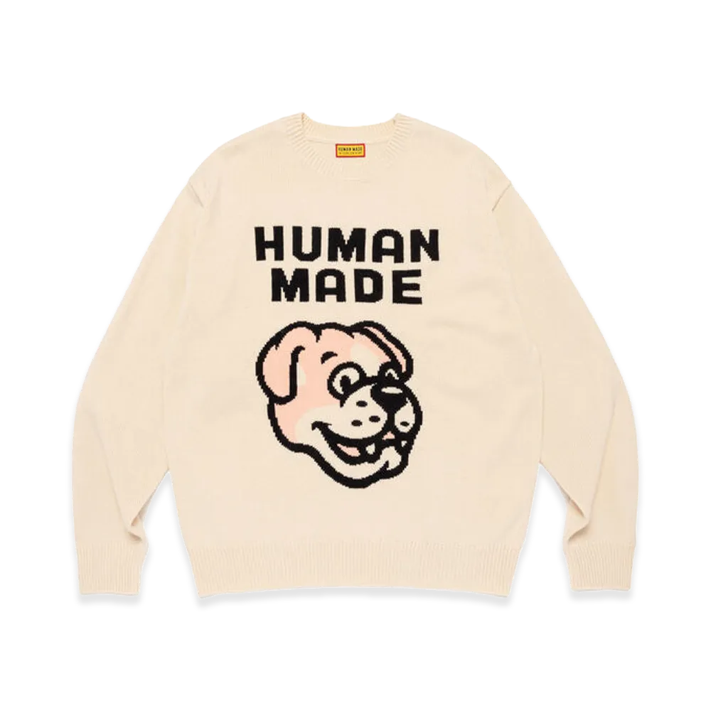 HUMAN MADE College Knit Sweater "White"