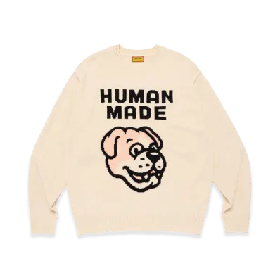 HUMAN MADE College Knit Sweater "White"
