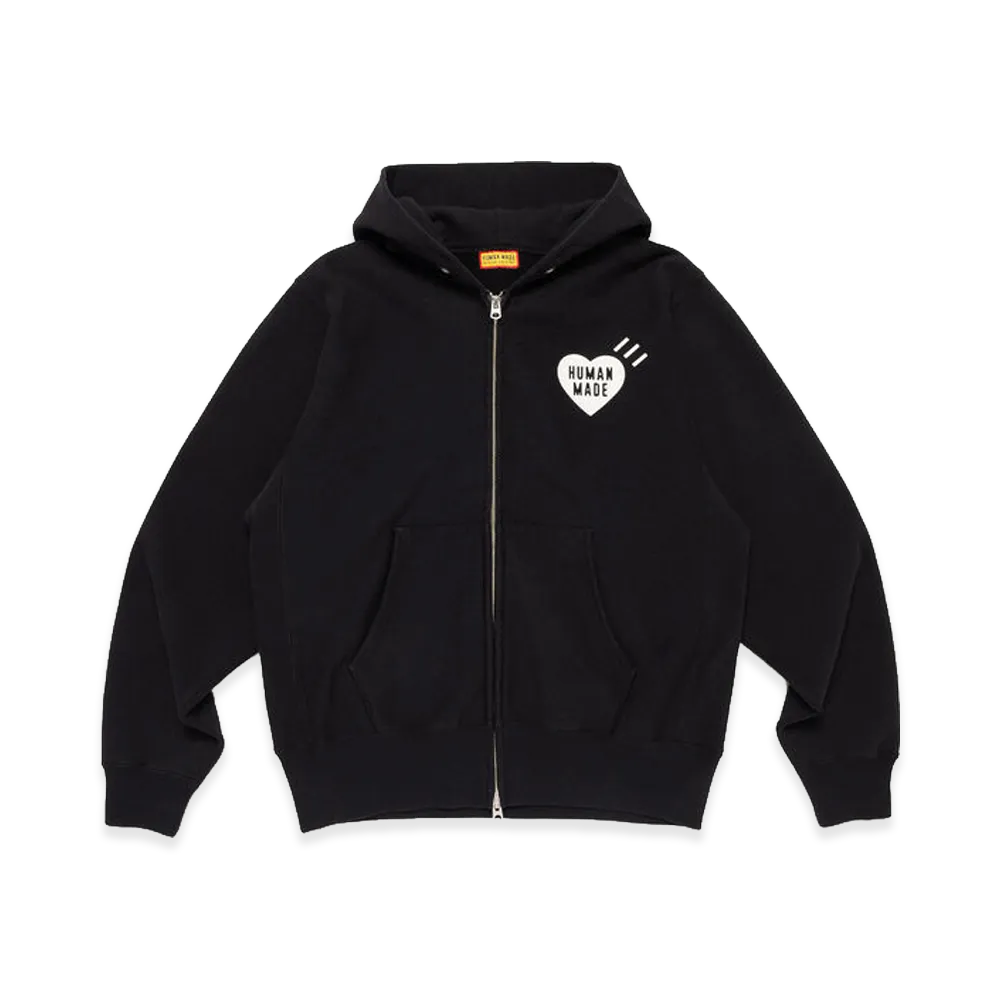HUMAN MADE Heavyweight Zip-Up Hoodie "Black"
