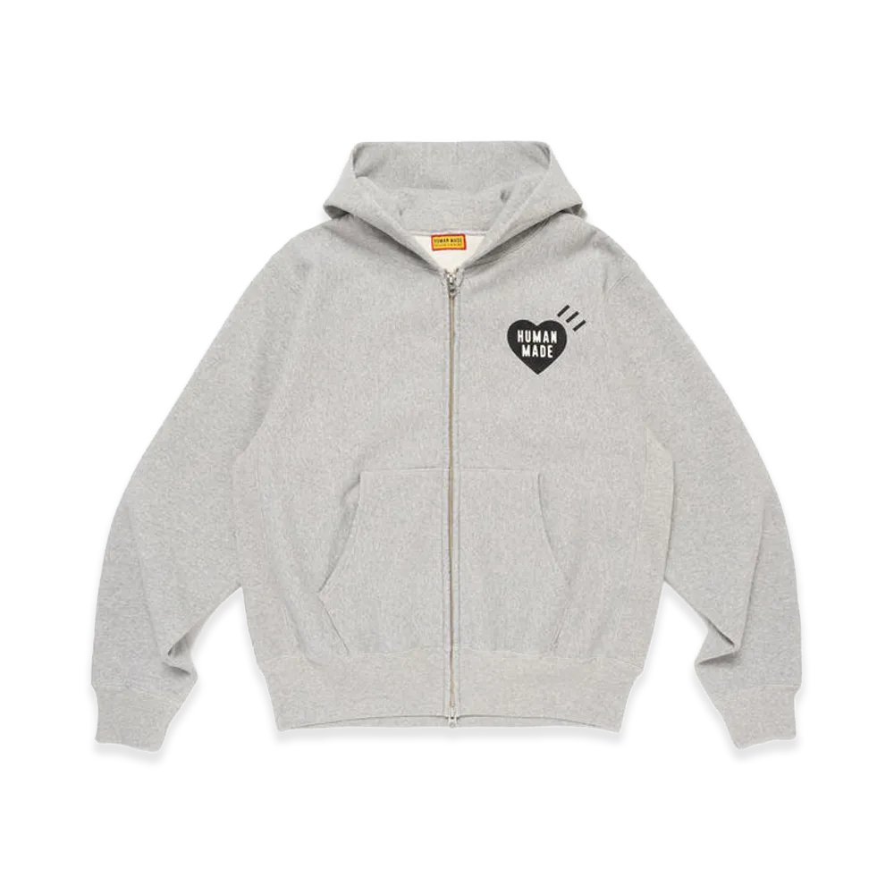HUMAN MADE Heavyweight Zip-Up Hoodie "Gray"