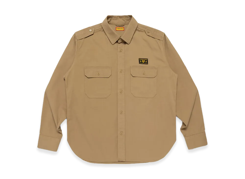 HUMAN MADE Twill Epaulette Shirt "Beige"