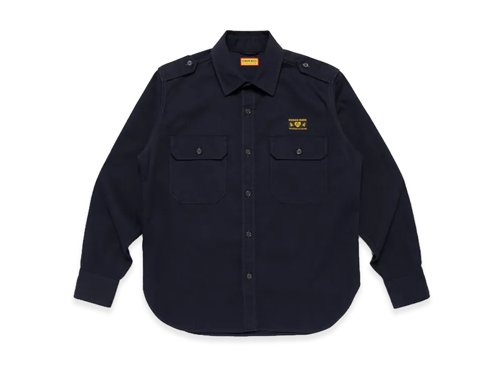HUMAN MADE Twill Epaulette Shirt "Navy"
