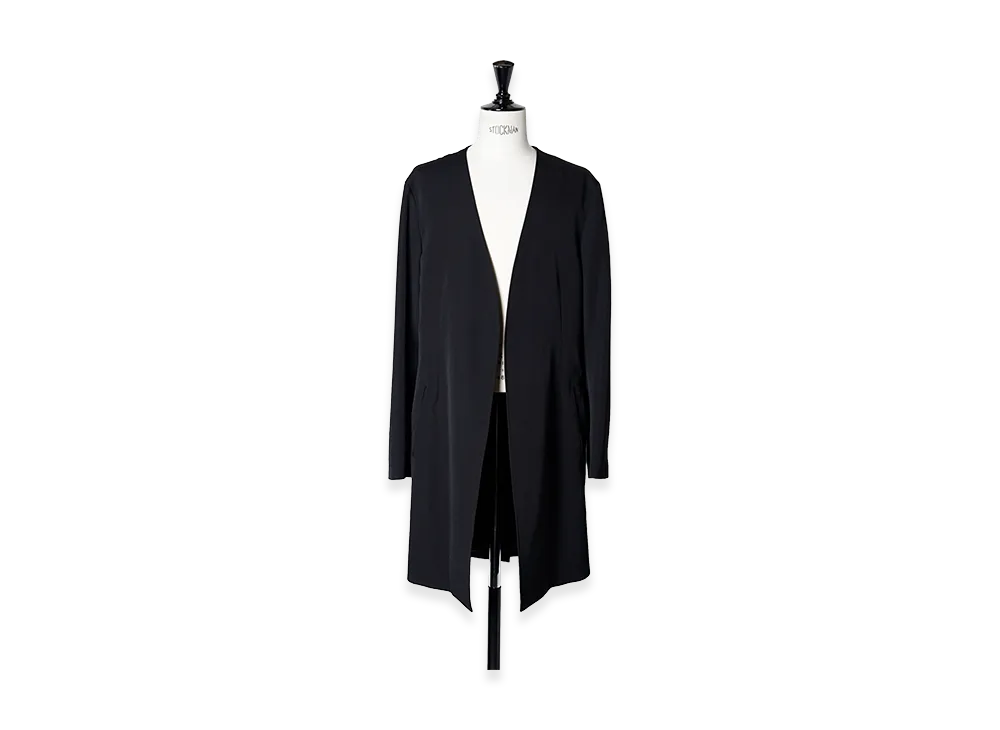Yohji Yamamoto POUR HOMME Wool Gabardine No Collar Jacket "Black"