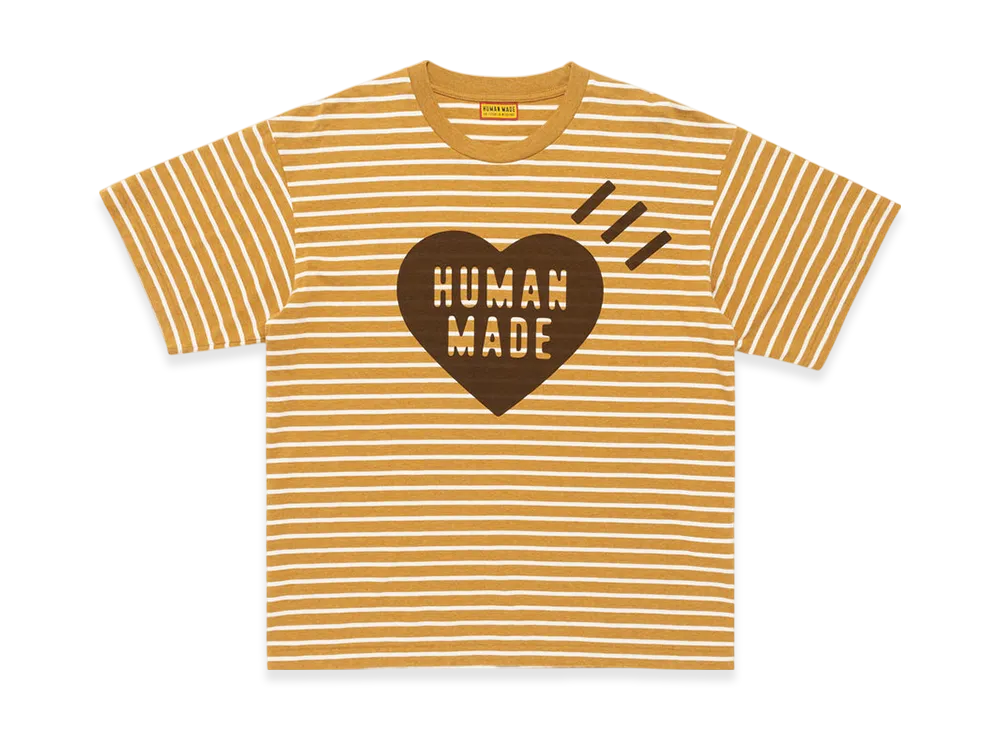 HUMAN MADE Heart Striped T-Shirt "Beige"