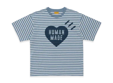 HUMAN MADE Heart Striped T-Shirt "Blue"