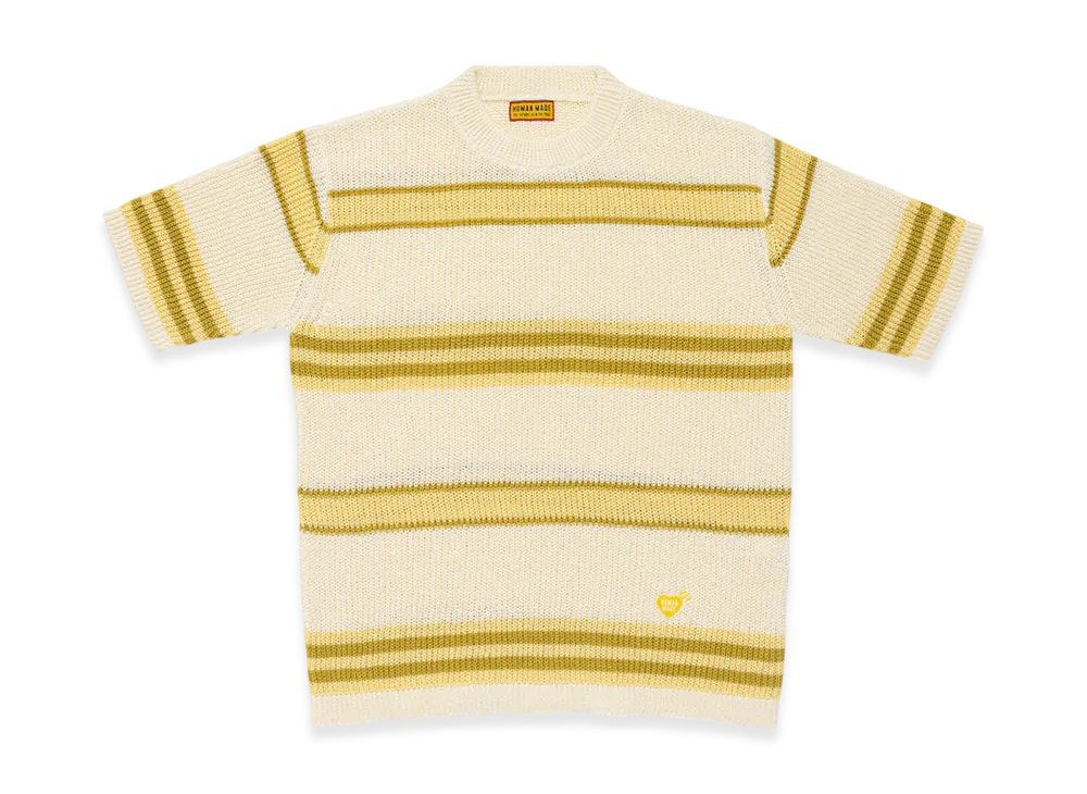 HUMAN MADE Striped S/S Knit "Yellow"