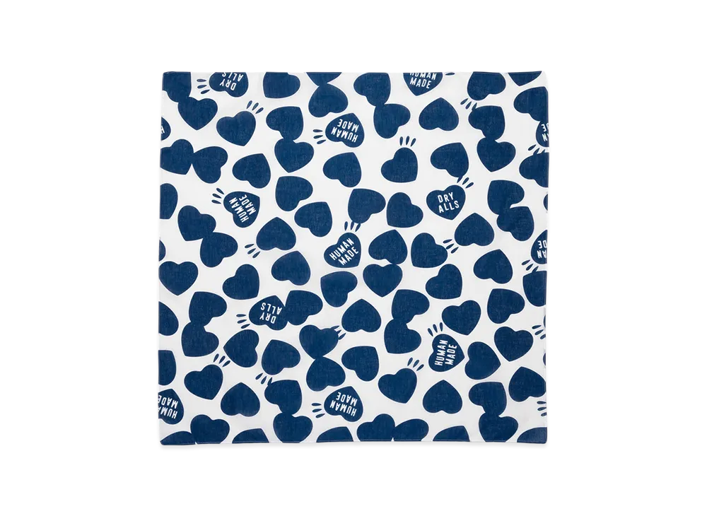 HUMAN MADE Heart Big Bandana "Navy"