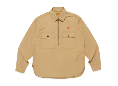 HUMAN MADE Zip-Up Work Shirt "Beige"