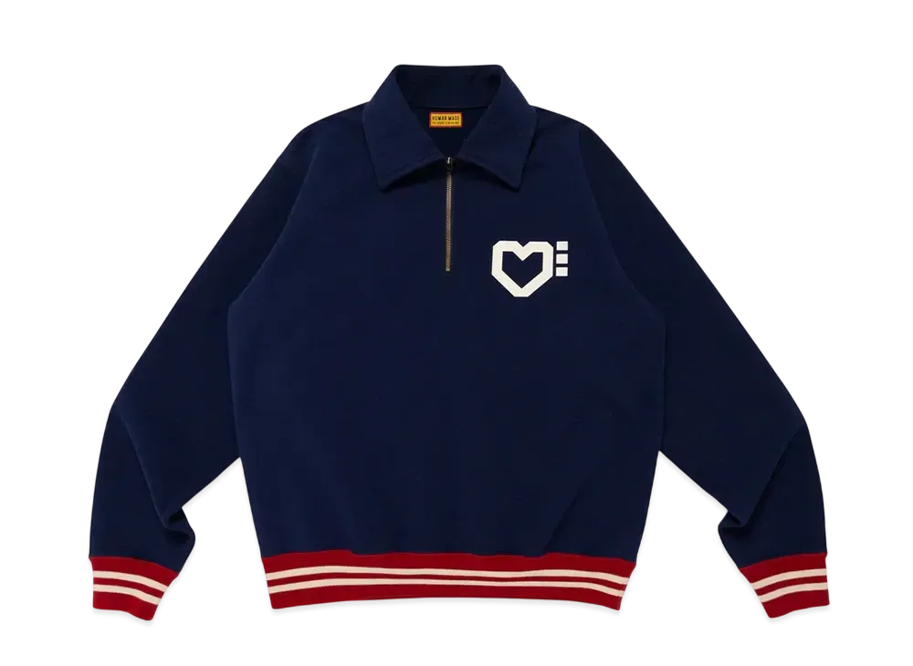 HUMAN MADE Half-Zip Sweatshirt "Navy"