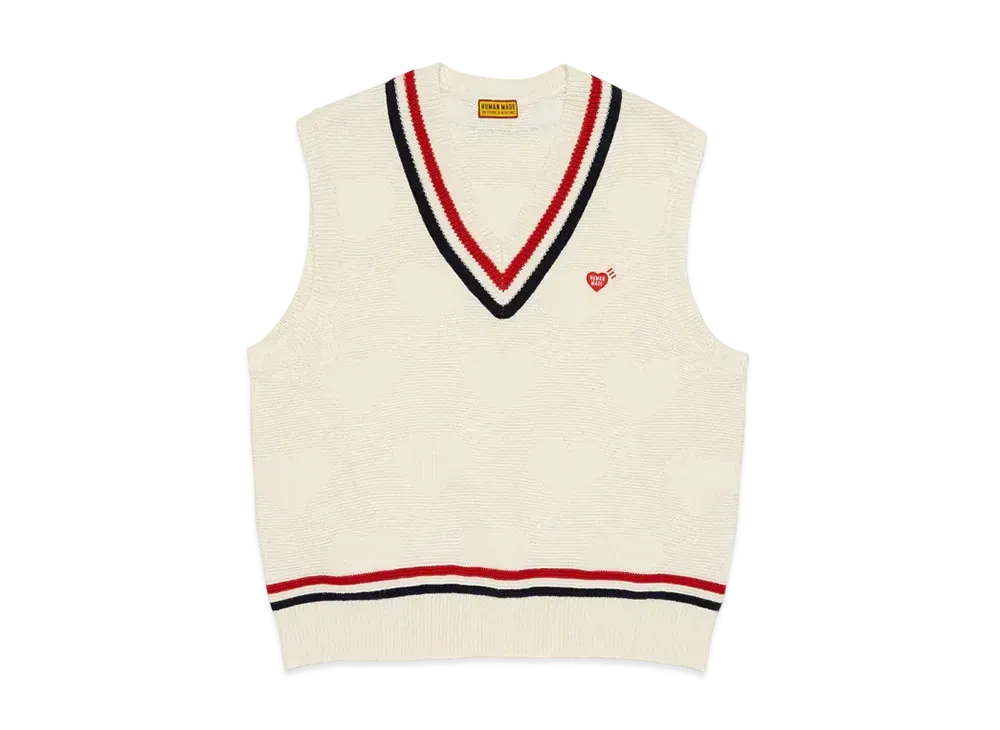 HUMAN MADE Heart Knit Vest "White"