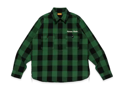 HUMAN MADE Check Half-Zip Shirt "Green"