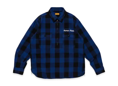 HUMAN MADE Check Half-Zip Shirt "Blue"