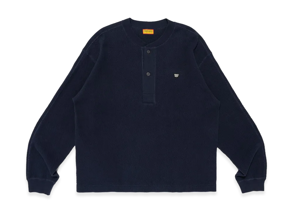 HUMAN MADE Henley Neck Shirt "Navy"