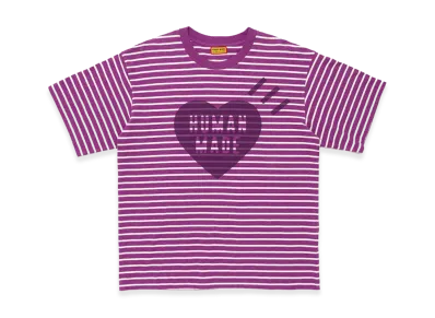 HUMAN MADE Heart Striped T-Shirt "Purple"