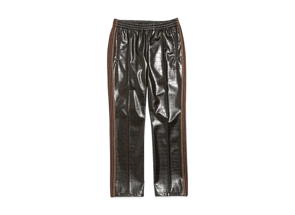 Needles 20AW Narrow Track Pant Faux Lthr "Brown"