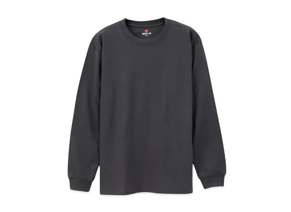 Hanes BEEFY-T Crew Neck L/S T-Shirt 2 Pack Set "DarkGray"
