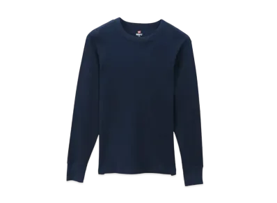 Hanes BEEFY Thermal Crew Neck Long Sleeve T-Shirt "Navy"