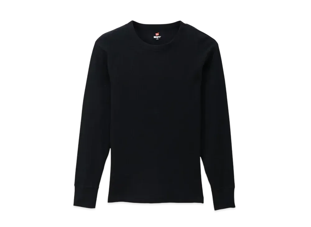 Hanes BEEFY Thermal Crew Neck Long Sleeve T-Shirt "Black"