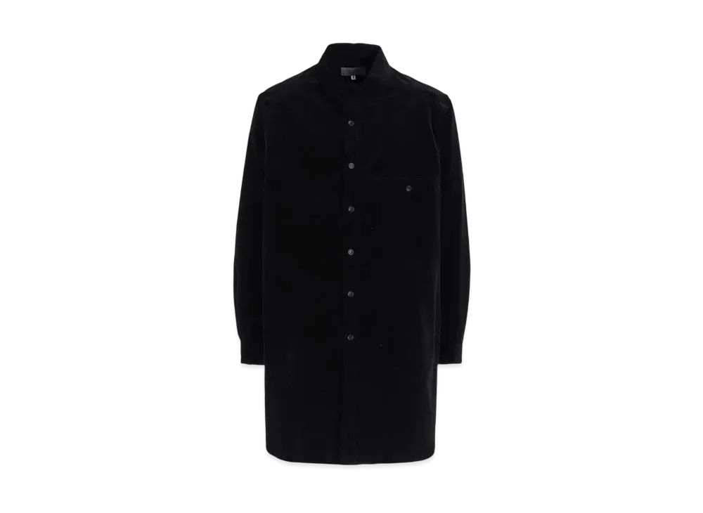 Yohji Yamamoto POUR HOMME 50C Velvet Round Hem Blouse "Black" HO-B73-056-1A24