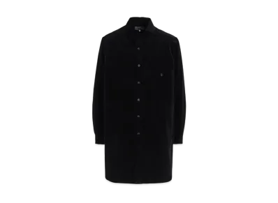 Yohji Yamamoto POUR HOMME 50C Velvet Round Hem Blouse "Black" HO-B73-056-1A24