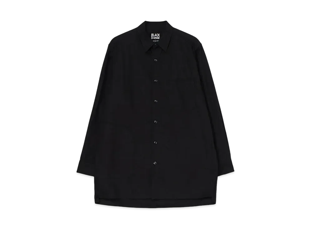 Yohji Yamamoto POUR HOMME BS Army Poplin Big Side P Shirt "Black" HO-B99-042