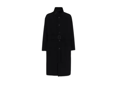 Yohji Yamamoto POUR HOMME Airy Mosser Stand Collar Coat "Black" HO-C08-102-1A24