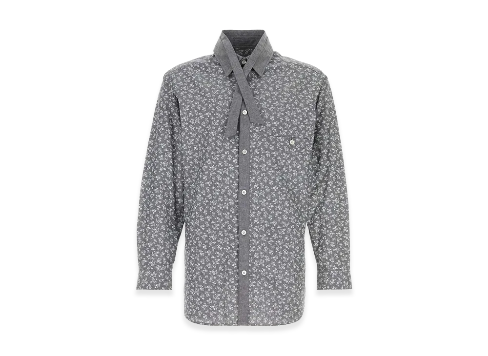 Yohji Yamamoto Printed Cotton Shirt "Black"