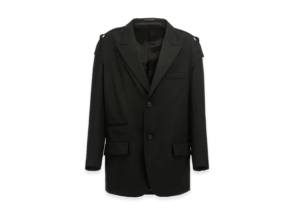 Yohji Yamamoto Single-Breasted Blazer With Strap Detail "Black"