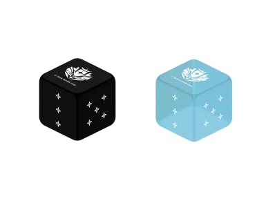 hololive OFFICIAL CARD GAME Official Dice Light Blue & Black (Set of 2)