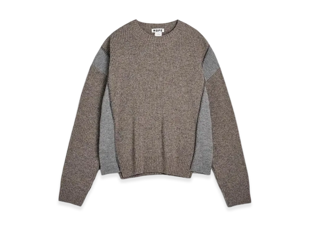 HOPE Patched Sweater "Beige Melange Mix"