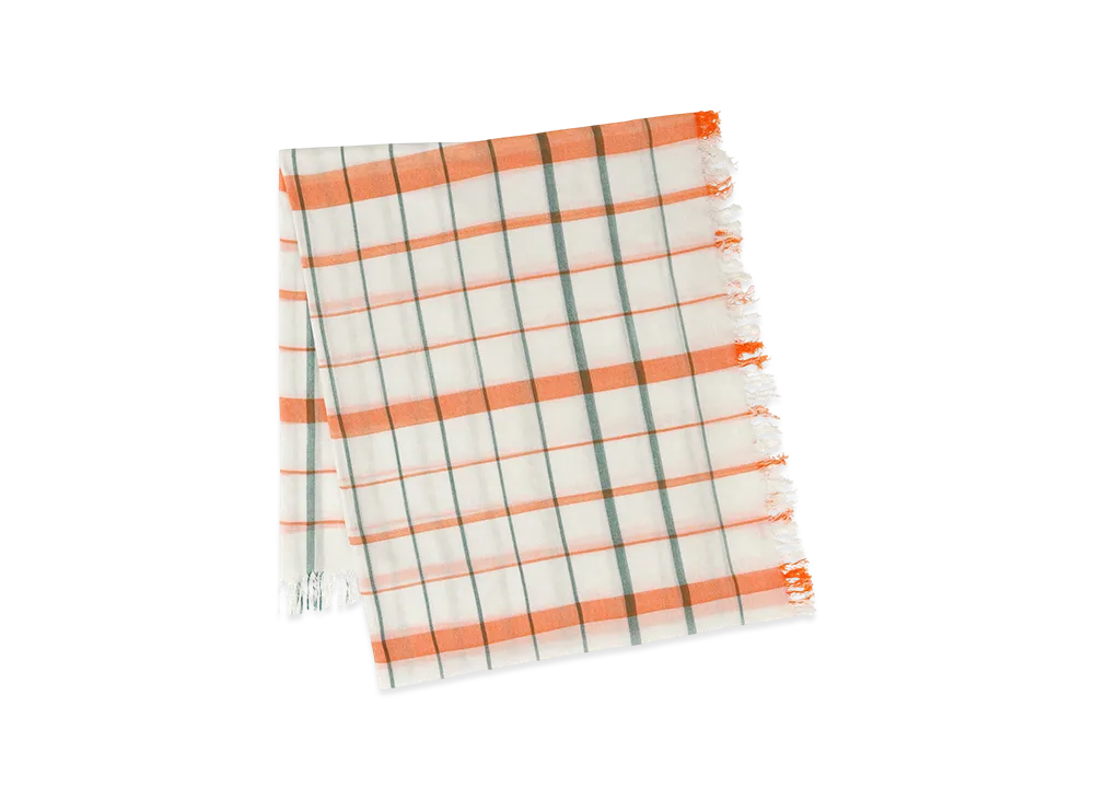 HOMME PLISSE ISSEY MIYAKE Plaid Stole "White"