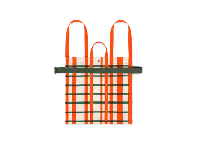 HOMME PLISSE ISSEY MIYAKE Windswept Plaid Bag "White"