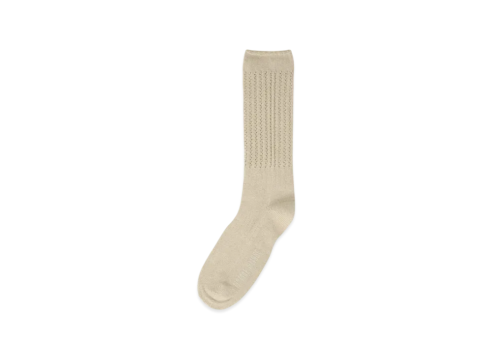 HOMME PLISSE ISSEY MIYAKE Lace Mesh Socks "Beige"