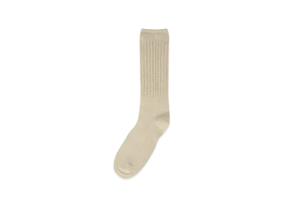 HOMME PLISSE ISSEY MIYAKE Lace Mesh Socks "Beige"
