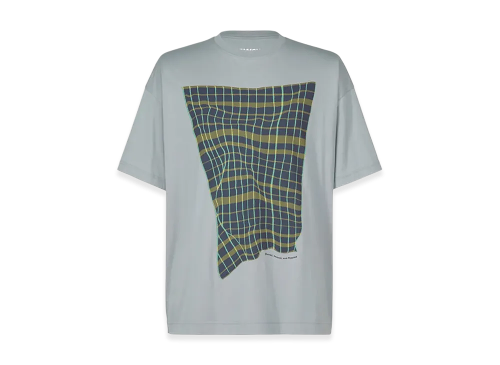 HOMME PLISSE ISSEY MIYAKE Windswept Plaid T-Shirt "Gray"