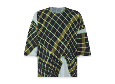 HOMME PLISSE ISSEY MIYAKE Windswept Plaid "Blue Gray"
