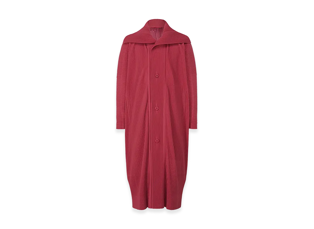 HOMME PLISSE ISSEY MIYAKE Monthly Colors January Long Coat "Liguria Grape Red"