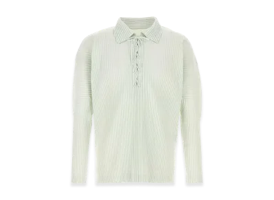 HOMME PLISSE ISSEY MIYAKE Lace-Up Polo Shirt "Duomo Green"