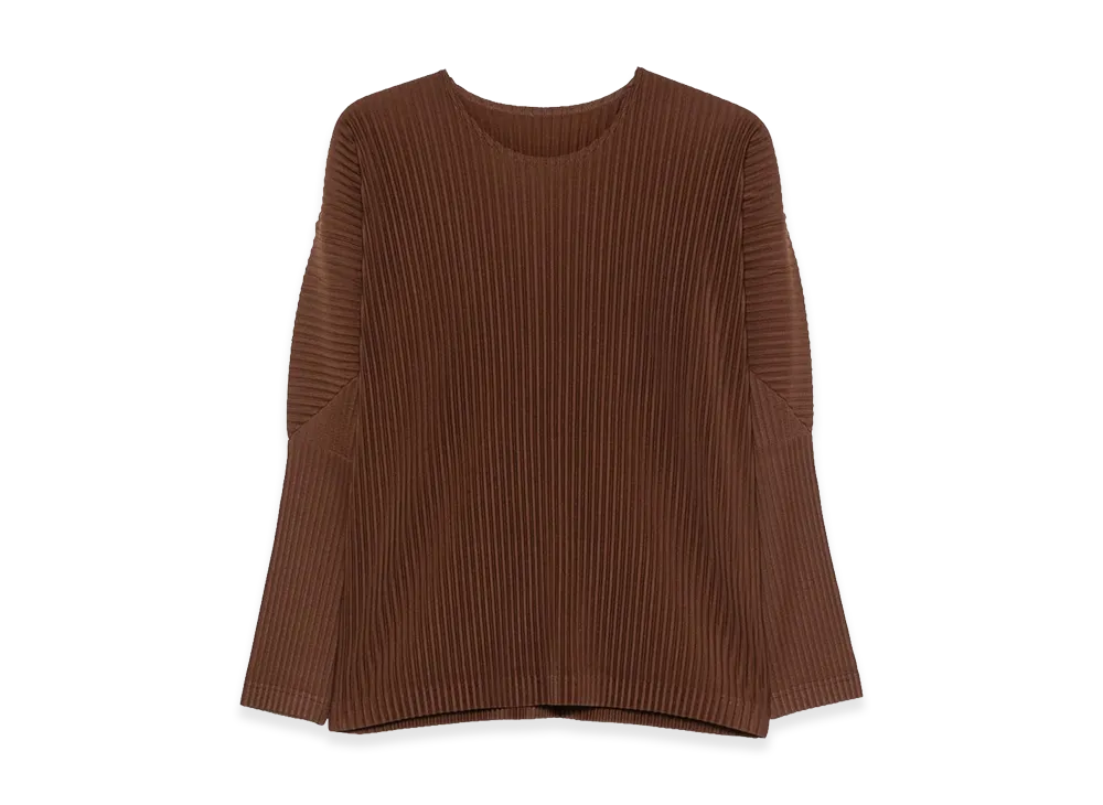 HOMME PLISSE ISSEY MIYAKE Long Sleeve T-Shirts "Brown"