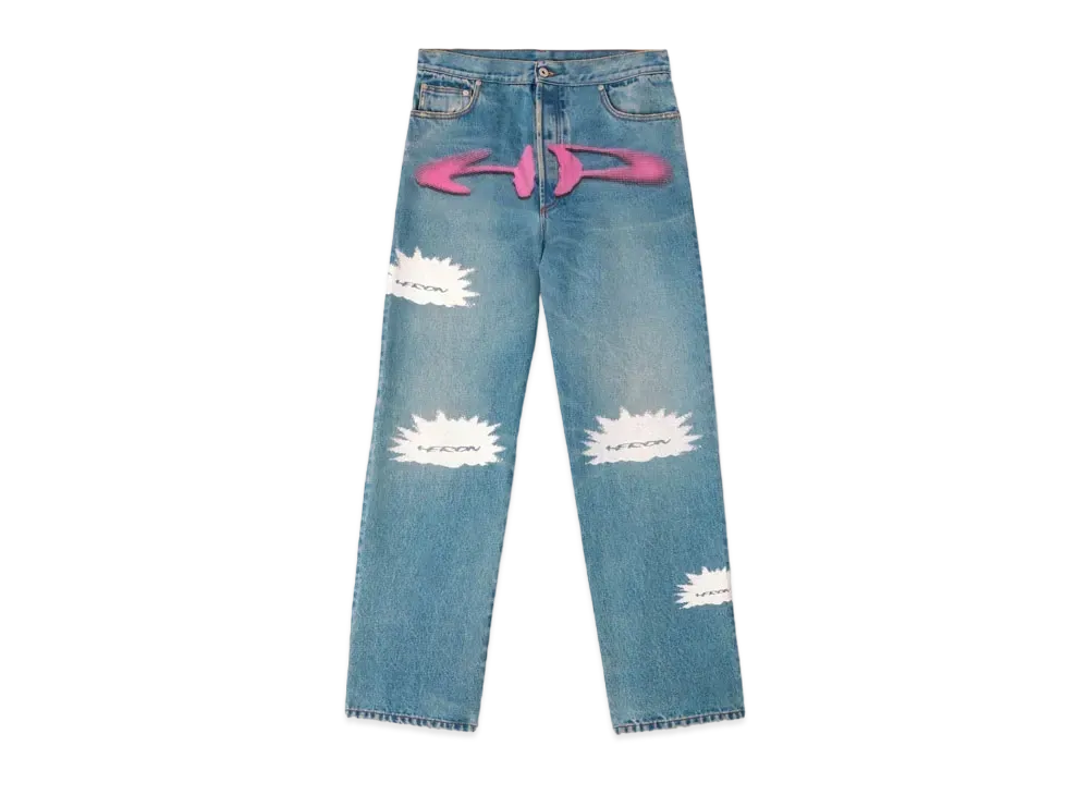 HERON PRESTON HP Pattern Reg Denim 5 Pckts "Indigo/White"