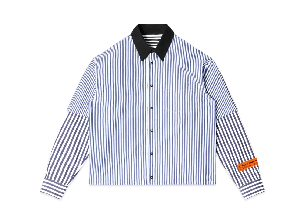 HERON PRESTON Doublesleeves Stripes Shirt "Blue/Black"
