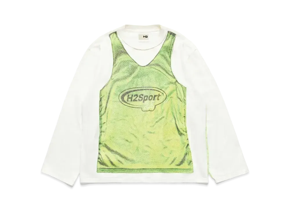 HERON PRESTON x H&M H2 Printed Jersey Tops "White/Light Green"