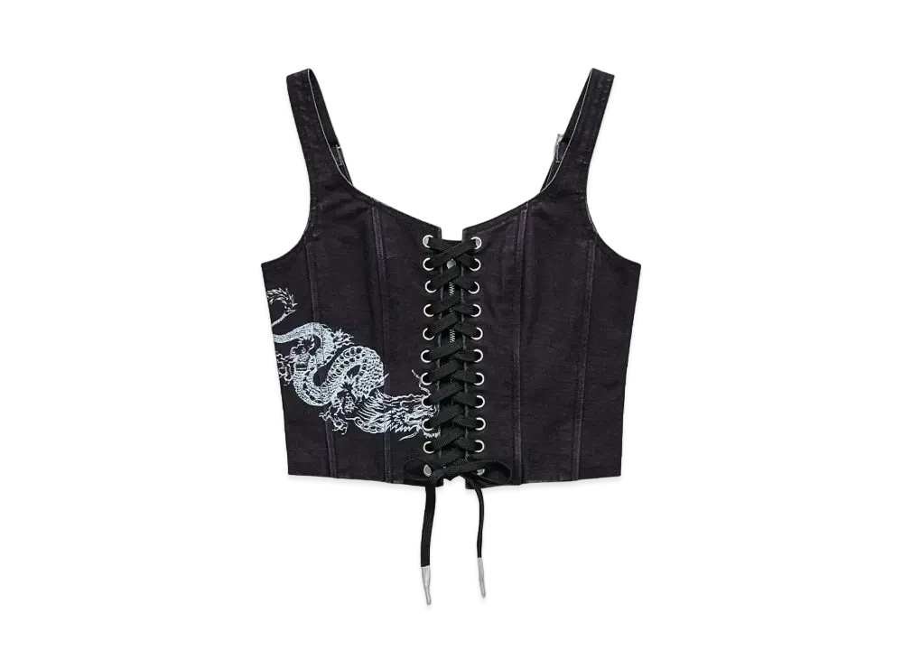 HERON PRESTON x H&M H2 Lace-Up Detail Corset Tops "Denim Black"