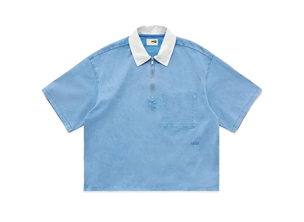 HERON PRESTON x H&M H2 Short Sleeve Rugby Shirt "Light Blue"