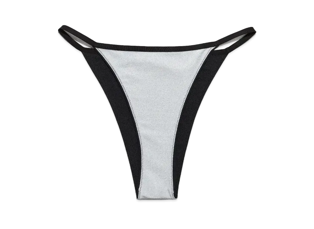 HERON PRESTON x H&M H2 Reversible Tanga Bikini Bottom "Silver/Black"