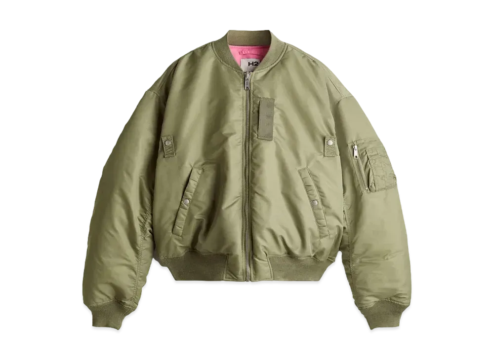 HERONPRESTON x H&M H2 Reversible Flight Jacket "Khaki Green/Pink"