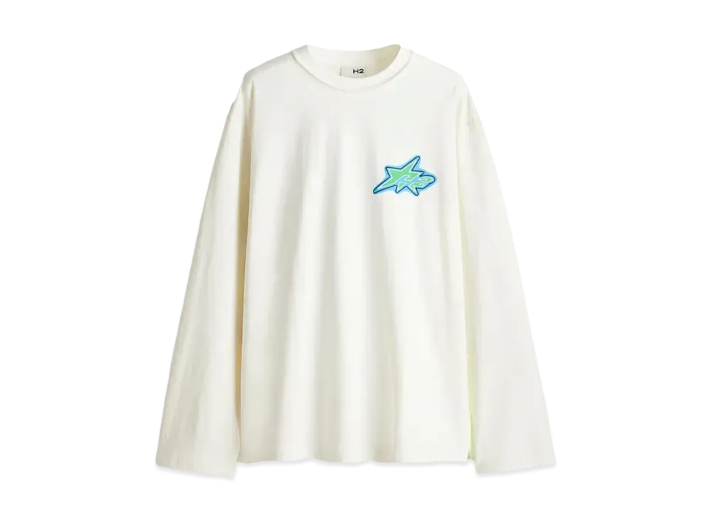 HERONPRESTON x H&M H2 Long Sleeve Jersey Top "White/Star"