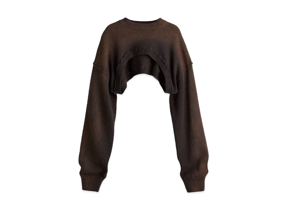 HERONPRESTON x H&M H2 Wool Blend Shrug Sweater "Dark Brown"